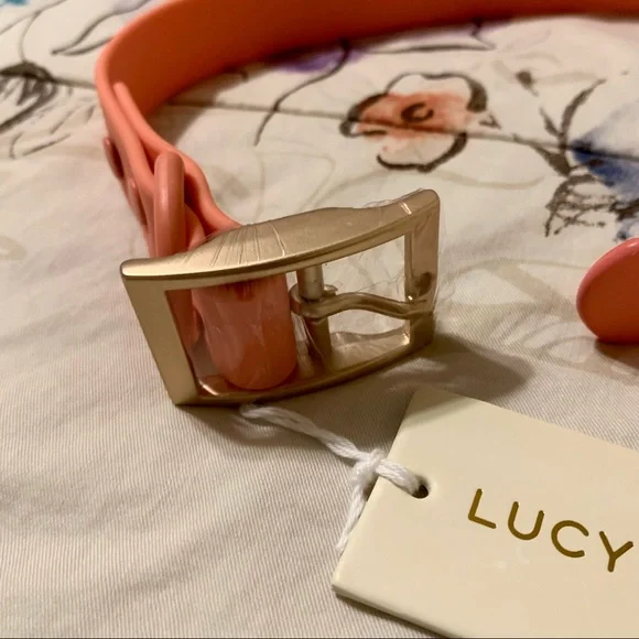 💛 Large Lucy & Co. Everyday PVC Collar in Coral - Picture 7 of 16